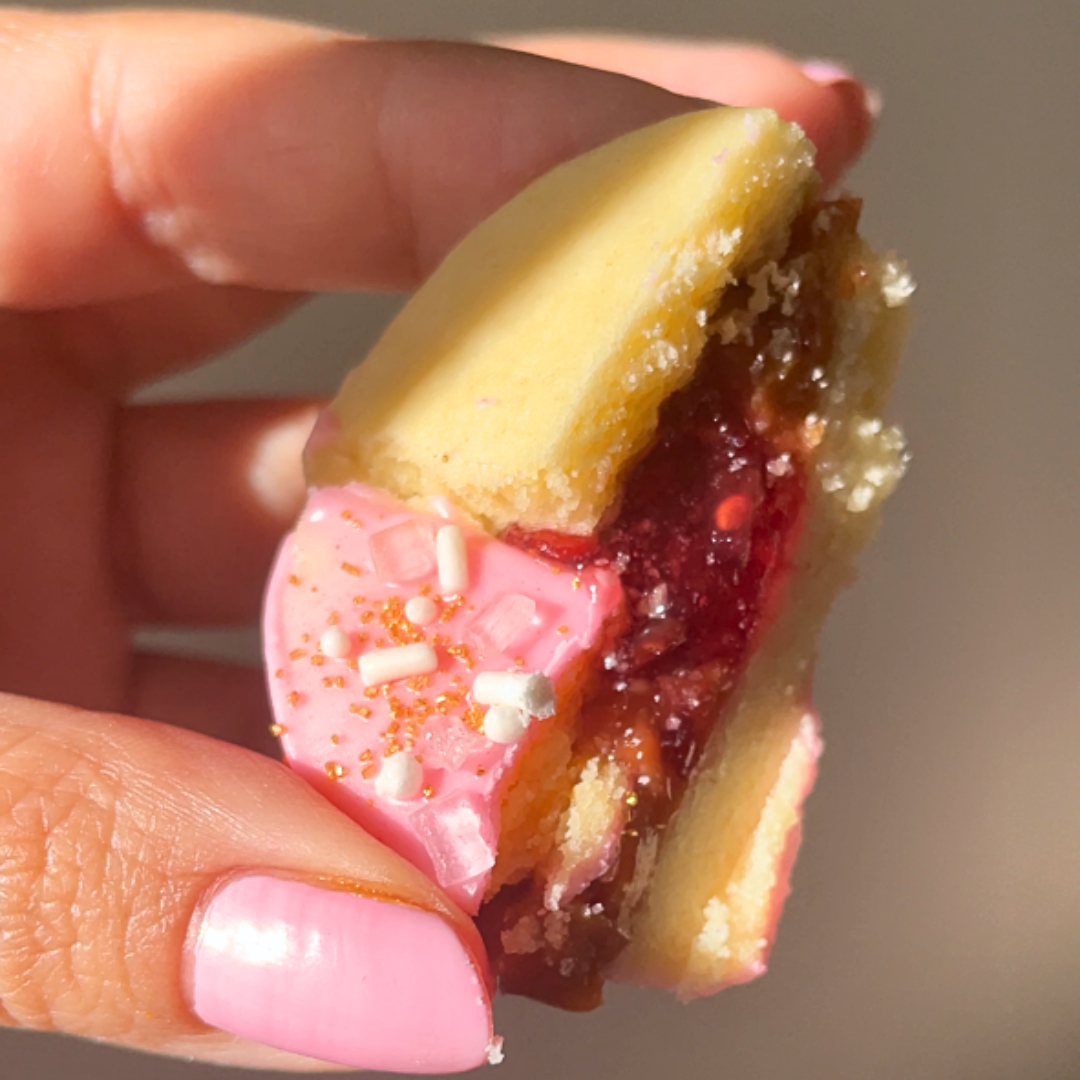 Mini Raspberry alfajores (Local delivery only)